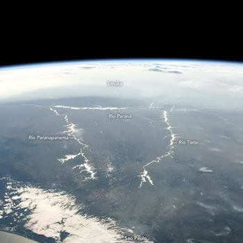 Foto da região noroeste paulista feita da NASA